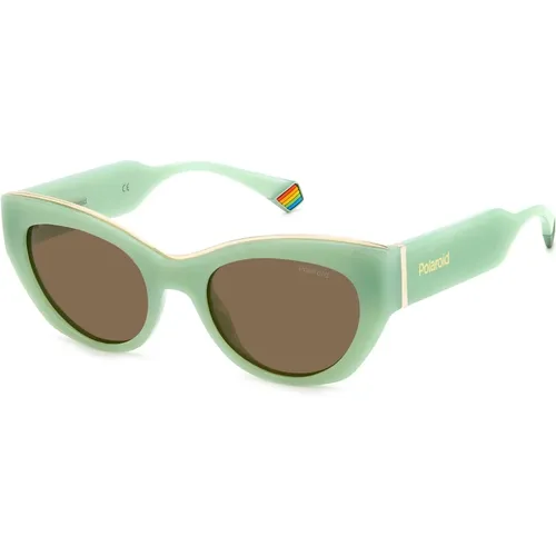 Grün/Bronze Sonnenbrille , Damen, Größe: 50 MM - Polaroid - Modalova
