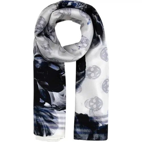 Bedrucktes Seiden-Biker-Foulard , Damen, Größe: ONE Size - alexander mcqueen - Modalova