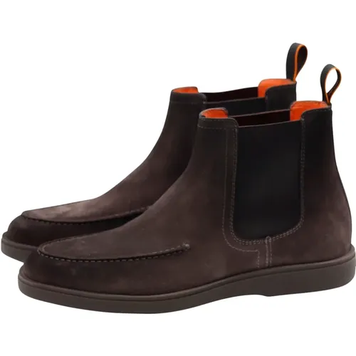 Dark Grey Sporty Chelsea Boots , male, Sizes: 6 UK, 8 1/2 UK, 8 UK - Santoni - Modalova