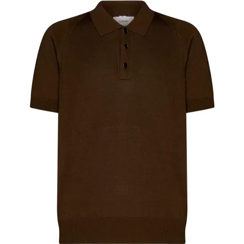 Coffee Knit Polo Shirt , male, Sizes: XL - Lardini - Modalova
