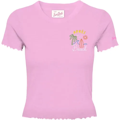 Cotton Elastane T-shirt , female, Sizes: S, XS - MC2 Saint Barth - Modalova
