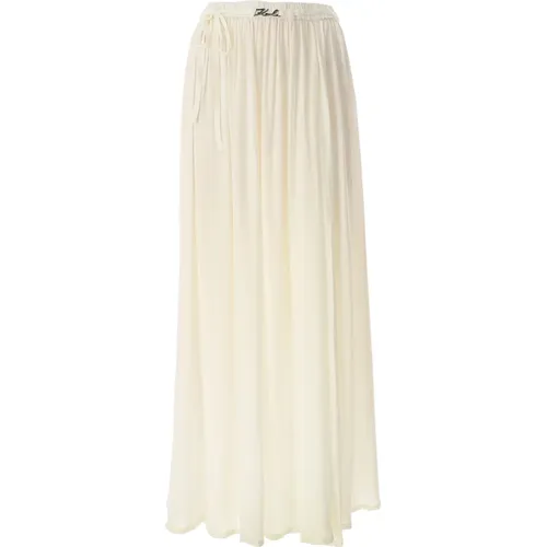 Ivory Maxi Beach Skirt , Damen, Größe: L - Karl Lagerfeld - Modalova