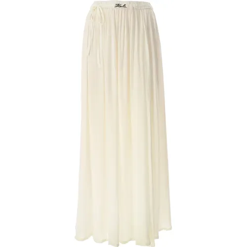Ivory Maxi Beach Skirt , Damen, Größe: S - Karl Lagerfeld - Modalova