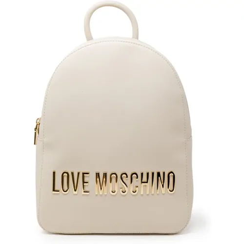 Faux Leather Rucksack with Zip , female, Sizes: ONE SIZE - Love Moschino - Modalova