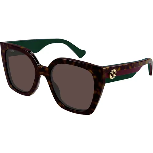 Butterfly Sunglasses in Tortoise , female, Sizes: 55 MM - Gucci - Modalova