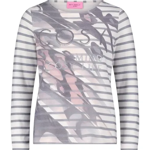 Glitzer Streifenshirt mit Animal-Print , Damen, Größe: 4XL - Betty Barclay - Modalova