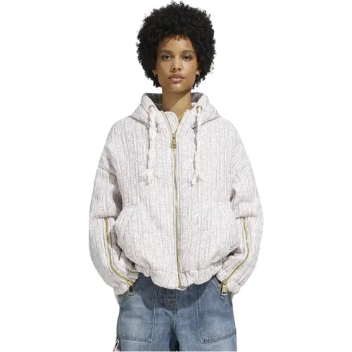 Sequin Trim Tweed Windbreaker Jacket , female, Sizes: 2XS, 3XS - Khrisjoy - Modalova