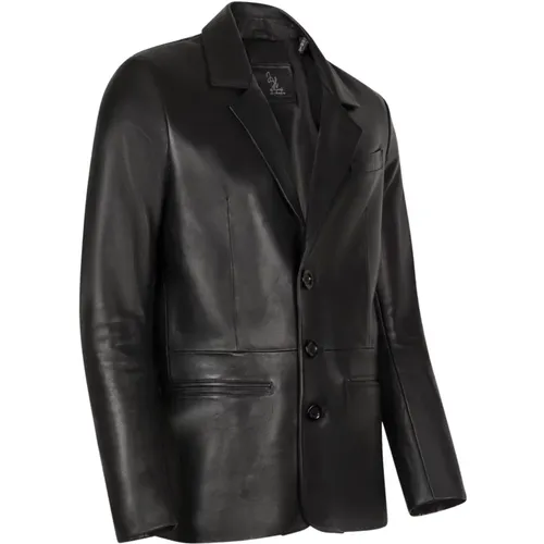 Hype Leather Blazer 2.0 - - Silk Lining Edition , male, Sizes: 3XL, 2XL, XL, M, S, 4XL, L - Cycas D’or - Modalova