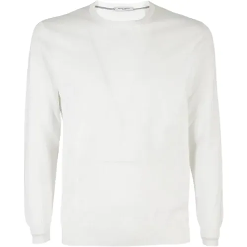 Cotton Thread Sweater with Ribbed Edges , male, Sizes: L, M - Paolo Pecora - Modalova