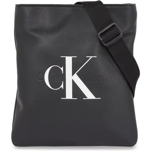Schwarze Umhängetasche mit Logoaufdruck , Herren, Größe: ONE Size - Calvin Klein - Modalova