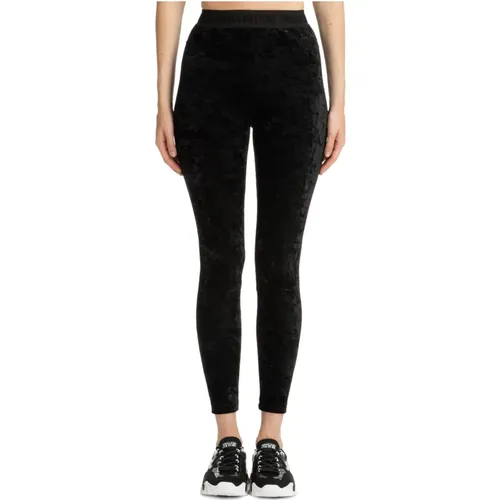 Leggings mit gesticktem Logo , Damen, Größe: XS - Versace Jeans Couture - Modalova