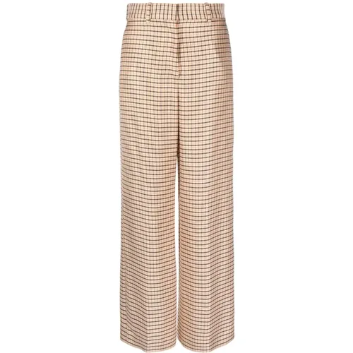 Wide-Leg Check Trousers , female, Sizes: M - Lanvin - Modalova