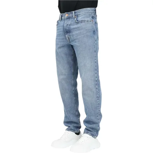 Bequeme Passform Blaue Denim Jeans , Herren, Größe: W30 - Selected Homme - Modalova