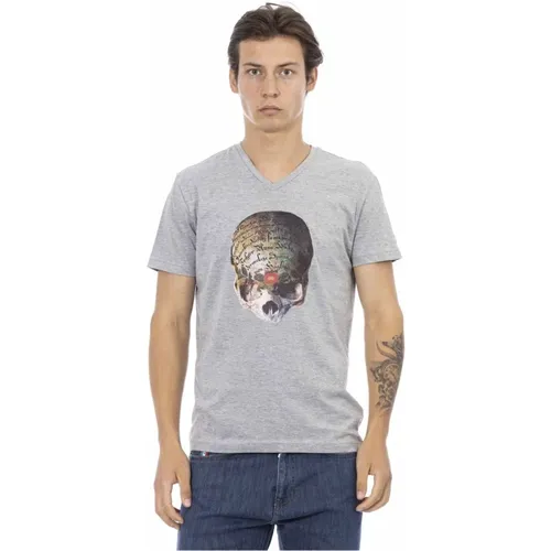 V-neck Short Sleeve Printed T-shirt , male, Sizes: 2XL, L, M - Trussardi - Modalova