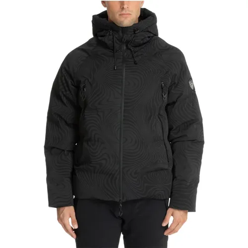 Abstract Down Jacket with Zip Closure , male, Sizes: M - Emporio Armani EA7 - Modalova