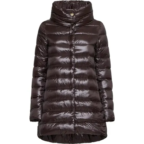 Quilted Nylon Down Jacket with High Collar , female, Sizes: XS, L, XL, M, S - Herno - Modalova