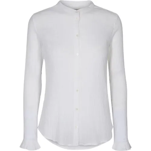 Crepe Shirt with Ruffled Sleeves , female, Sizes: L - MOS MOSH - Modalova