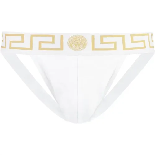 Greca Jockstrap with Medusa Motif , male, Sizes: L, XL - Versace - Modalova