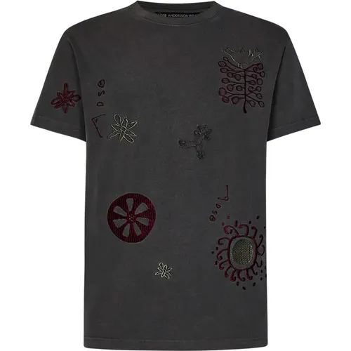 Patterned Embroidered Unisex T-Shirt , male, Sizes: M - Andersson Bell - Modalova