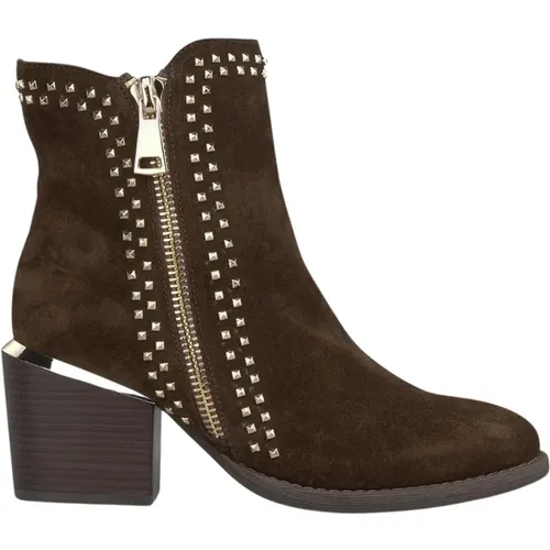 Ankle boots studs zip fastener , female, Sizes: 5 UK, 7 UK, 4 UK, 6 UK, 9 UK - Alma en Pena - Modalova