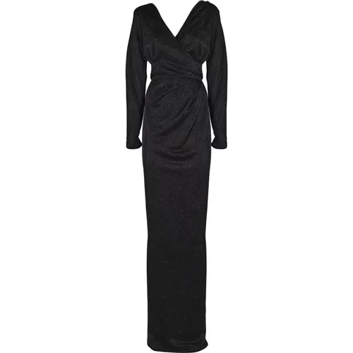 Glitter V-Neck Long Sleeve Dress , female, Sizes: S, XS - Rhea Costa - Modalova