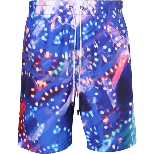 Multicolor Luminarie Print Swim Shorts , male, Sizes: L - Dolce & Gabbana - Modalova