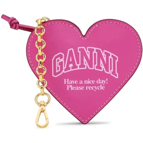 Leder Schlüsselanhänger mit Herzdesign - Ganni - Modalova