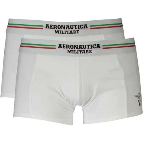 Baumwoll-Boxershorts, Elastischer Bund, Logo , Herren, Größe: M - aeronautica militare - Modalova