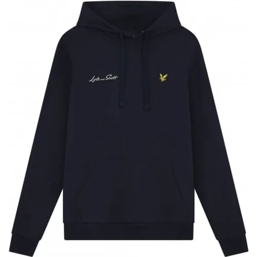 Bestickter Buchstaben Hoodie Navy , Herren, Größe: L - Lyle & Scott - Modalova