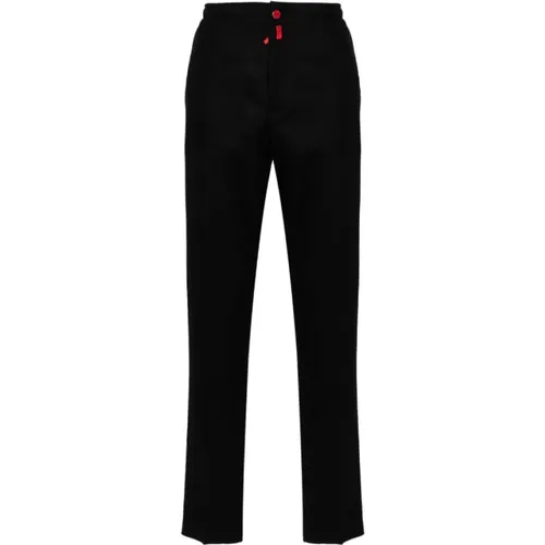 Logo Patch Tapered Trousers , male, Sizes: W34, W36 - Kiton - Modalova