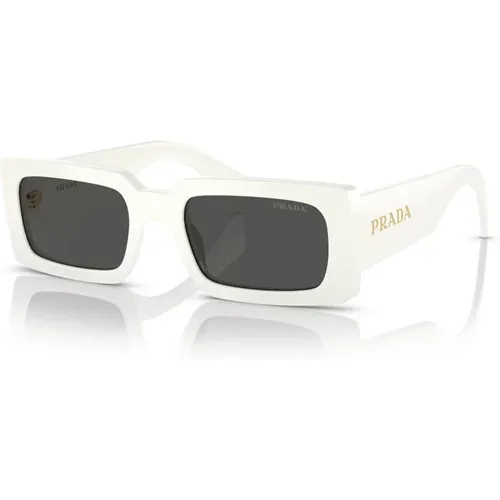 Weiß/Dunkelgrau Sonnenbrille A07S , Damen, Größe: 52 MM - Prada - Modalova