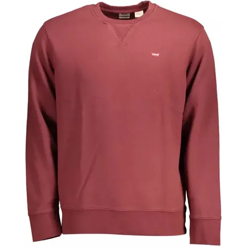 Roter Baumwollpullover, Langarm, Rundhals, Logo Levi's - Levis - Modalova