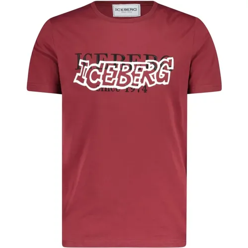 T-Shirt mit Logo-Print , Herren, Größe: 2XL - Iceberg - Modalova