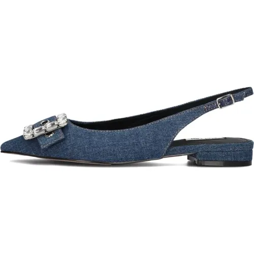 Denim Slingback Schuhe mit Strass-Steinen - Bibi Lou - Modalova