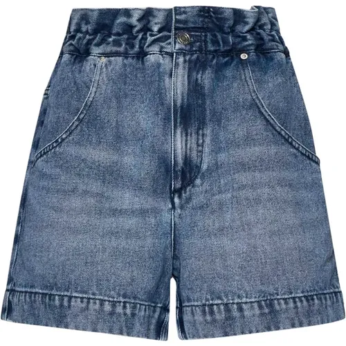 Blaue Denim-Shorts High-Rise Verblasst - Isabel marant - Modalova