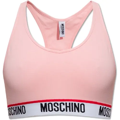 Crop-Top mit Logo , Damen, Größe: L - Moschino - Modalova