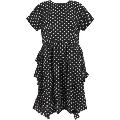 Schwarzes Polka Dot Midi Kleid , Damen, Größe: S - Comme des Garçons - Modalova