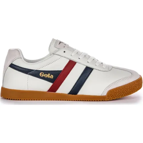 Retro Leather Sneakers in Blue Red , male, Sizes: 7 UK, 8 UK - Gola - Modalova