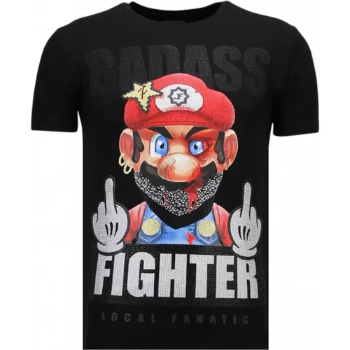 Fight Club Mario Bros - Herren T-Shirt - 13-6219Z , Herren, Größe: L - Local Fanatic - Modalova