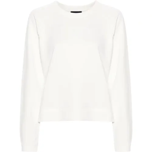 Weißes Logo Baumwoll-Sweatshirt , Damen, Größe: S - Emporio Armani - Modalova