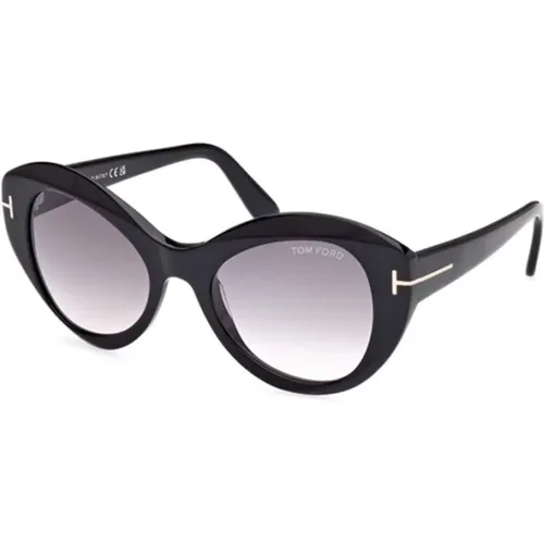 Schwarze Sonnenbrille mit Verlaufsgläsern in Rauchoptik , unisex, Größe: 52 MM - Tom Ford - Modalova