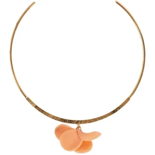 Vergoldete Petal Choker Halskette , Damen, Größe: ONE Size - Malababa - Modalova