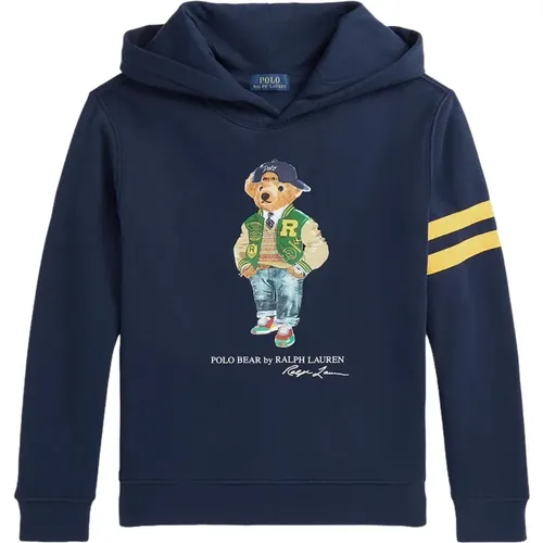 Blauer Gestreifter Pullover mit Kapuze - Ralph Lauren - Modalova