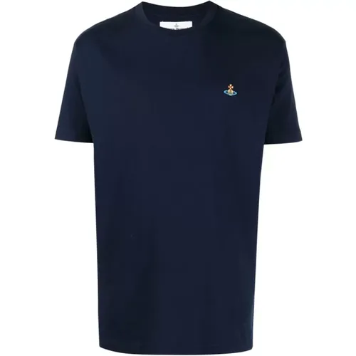 Classic Orb Navy T-Shirt , male, Sizes: S, L - Vivienne Westwood - Modalova