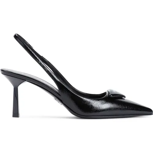 Leather Pointed Toe Pumps , female, Sizes: 7 UK - Prada - Modalova