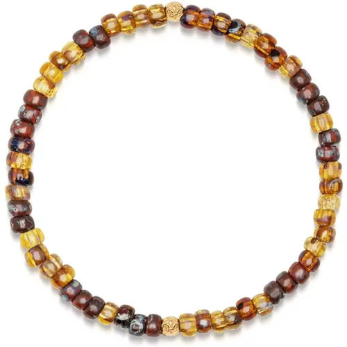 Amber Japanese Miyuki Beads Wristband , male, Sizes: M, XL, L - Nialaya - Modalova