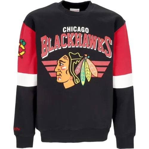 Chicago Blackhawks Crewneck Sweater , male, Sizes: S, XL, L - Mitchell & Ness - Modalova