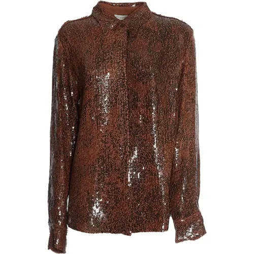 Sequin Cocoa Shirt Aw24 , female, Sizes: M, S - Dries Van Noten - Modalova