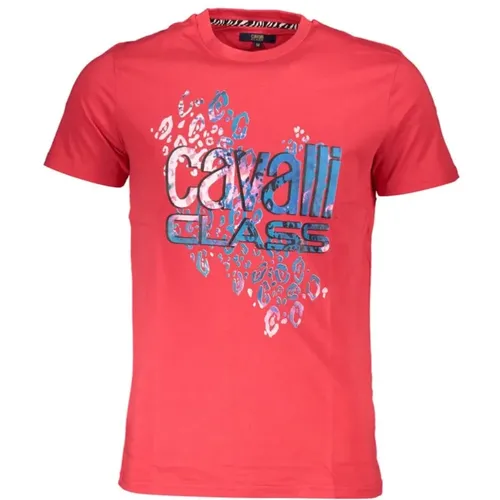 Printed Logo Tee Short Sleeve Round Neck , male, Sizes: XL - Cavalli Class - Modalova