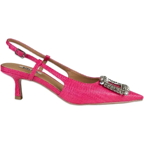 Fuchsia Chanel Style Sandalen mit Juwel-Applikation - Bibi Lou - Modalova